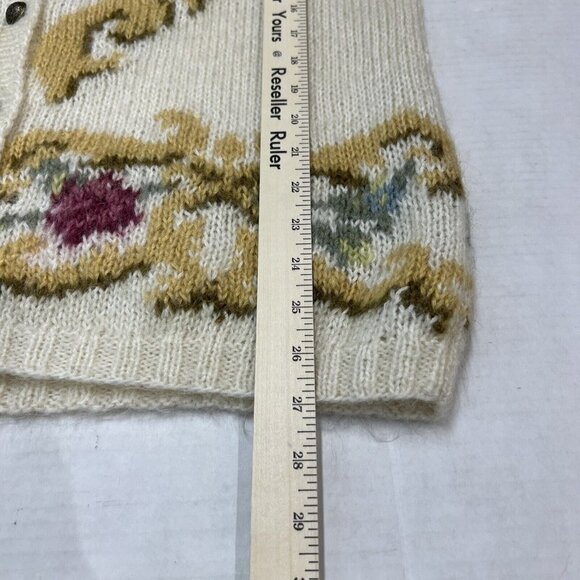 Vintage Cream and Gold Sweater Cardigan - Picture 6 of 9